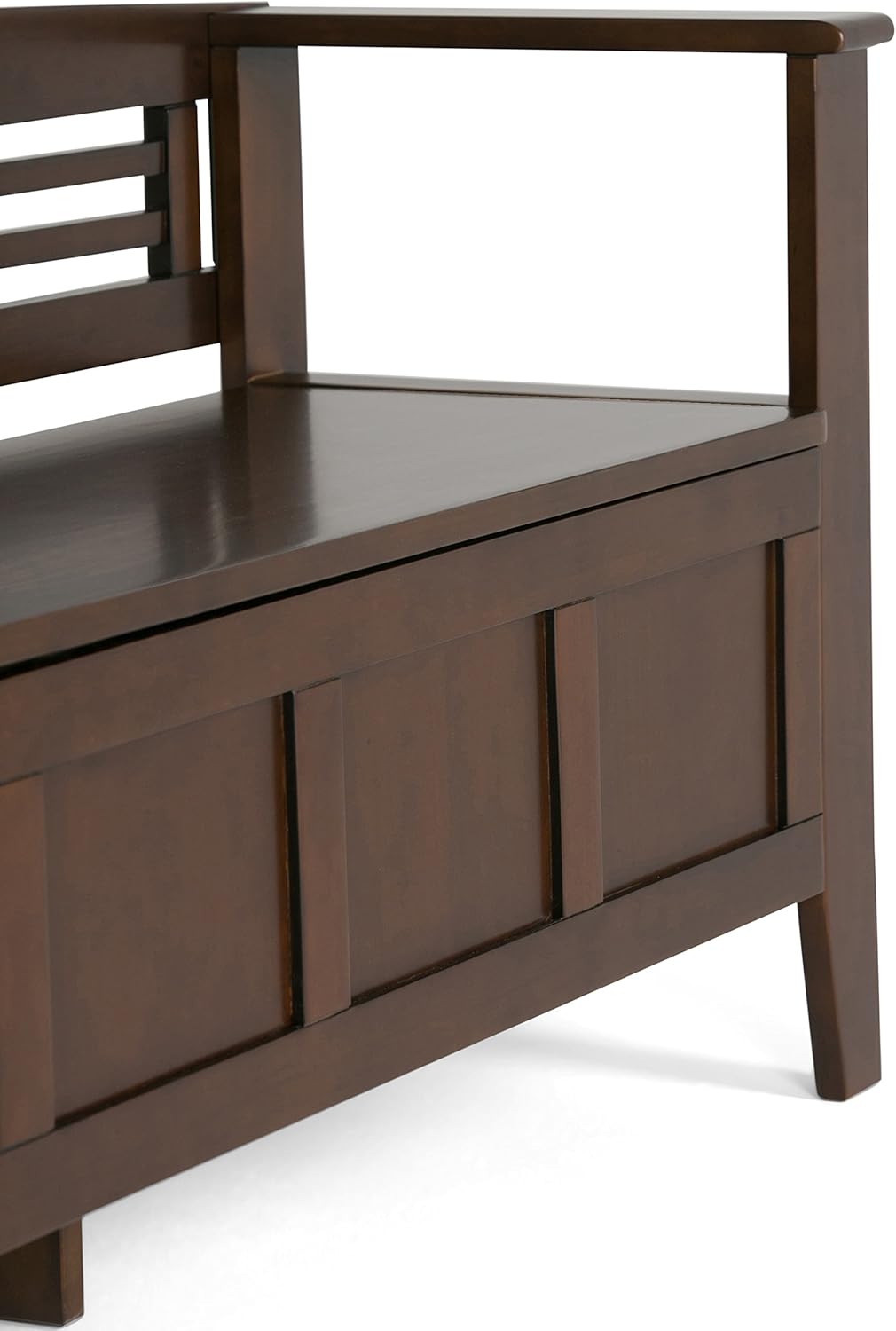 SIMPLIHOME Adams Entryway Storage Bench - 48 inch Wide Solid Wood Hallway Seat in Rustic Medium Brown, Contemporary Bench for Entryway or Living Room with Lift-Up Lid and Spacious Storage