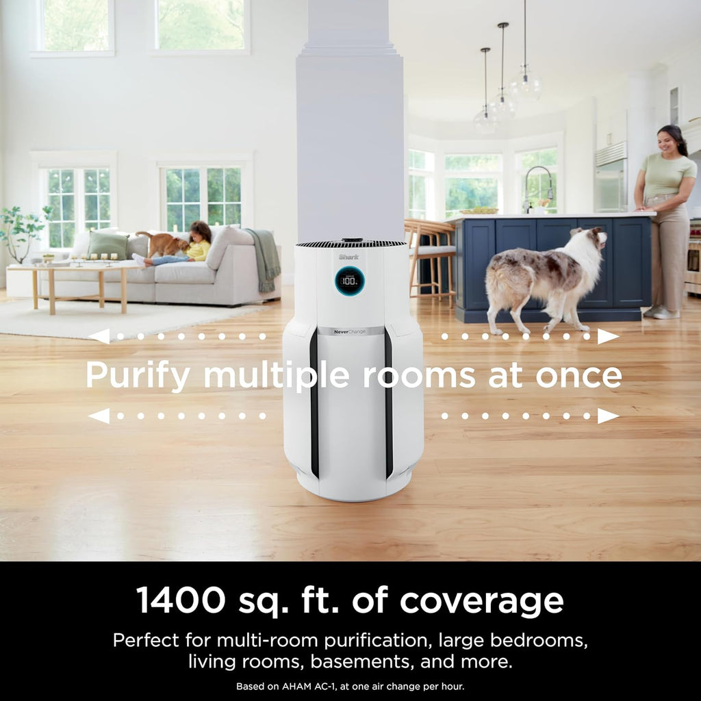 Shark R-HP302 NeverChange Air Purifier MAX 1400 sq.ft. 5-Year Filter Life Odor Neutralizer, White - Certified Refurbished