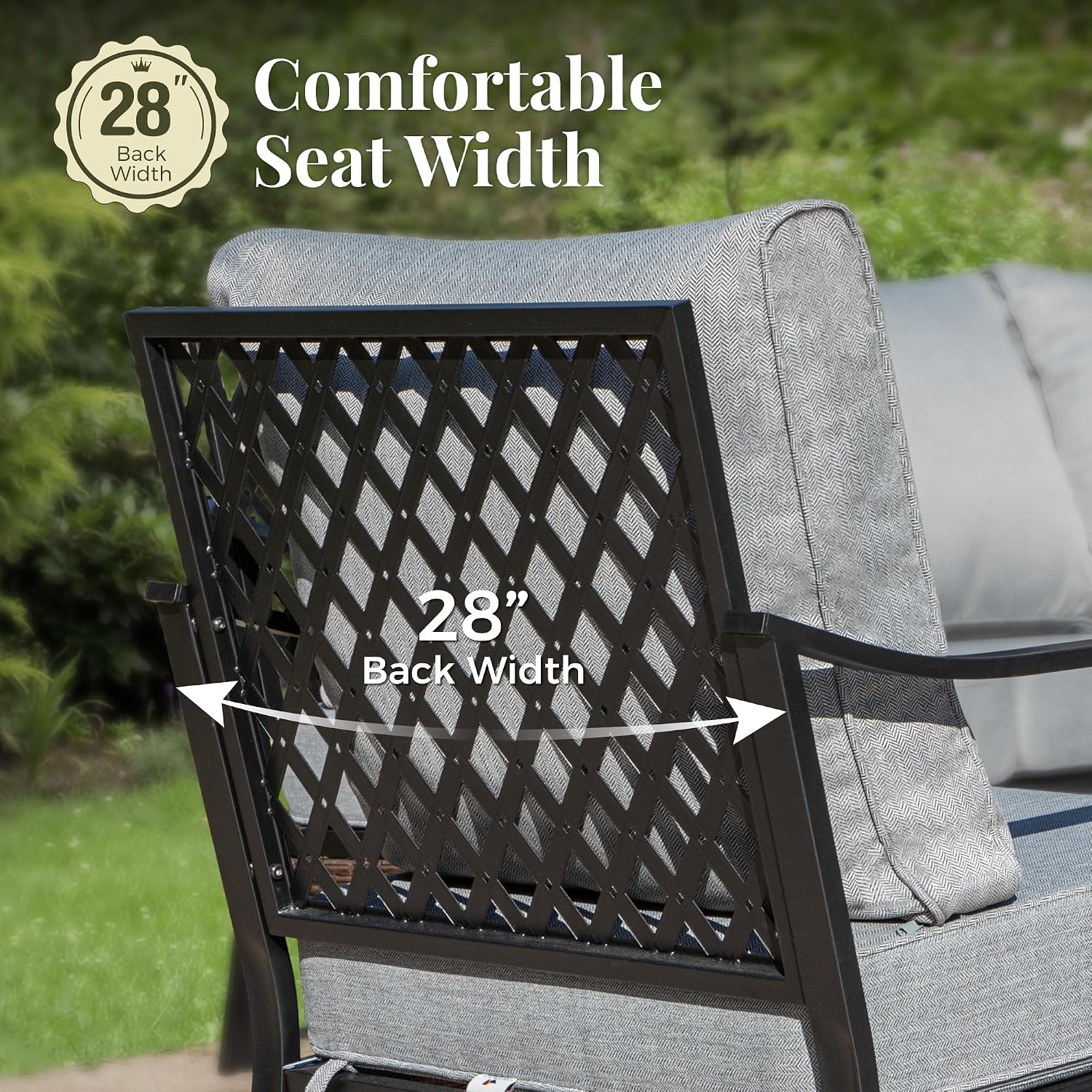 MIXPATIO Patio Furniture Set with Fire Pit Table, Metal Outdoor Conversation Set with 5.75'' Extra Thick Cushion, 2 Swivel Chairs, 2 Leg Chairs, 3-Seat Sofa and Gas Fire Pit Table, Grey