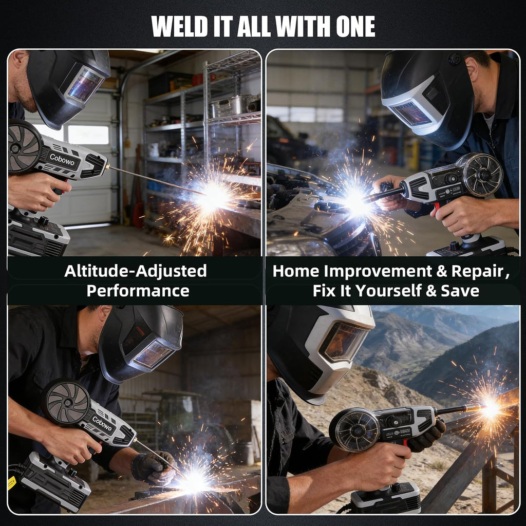 2 in 1 MIG and Stick Welder：250A MIG & MMA Welder 110V Flux Core IGBT Inverter Handheld Gasless Wire Feed Welder for Flux .032'/.040',Inverter ARC Welder Gun for 3/32'-1/8' Rod