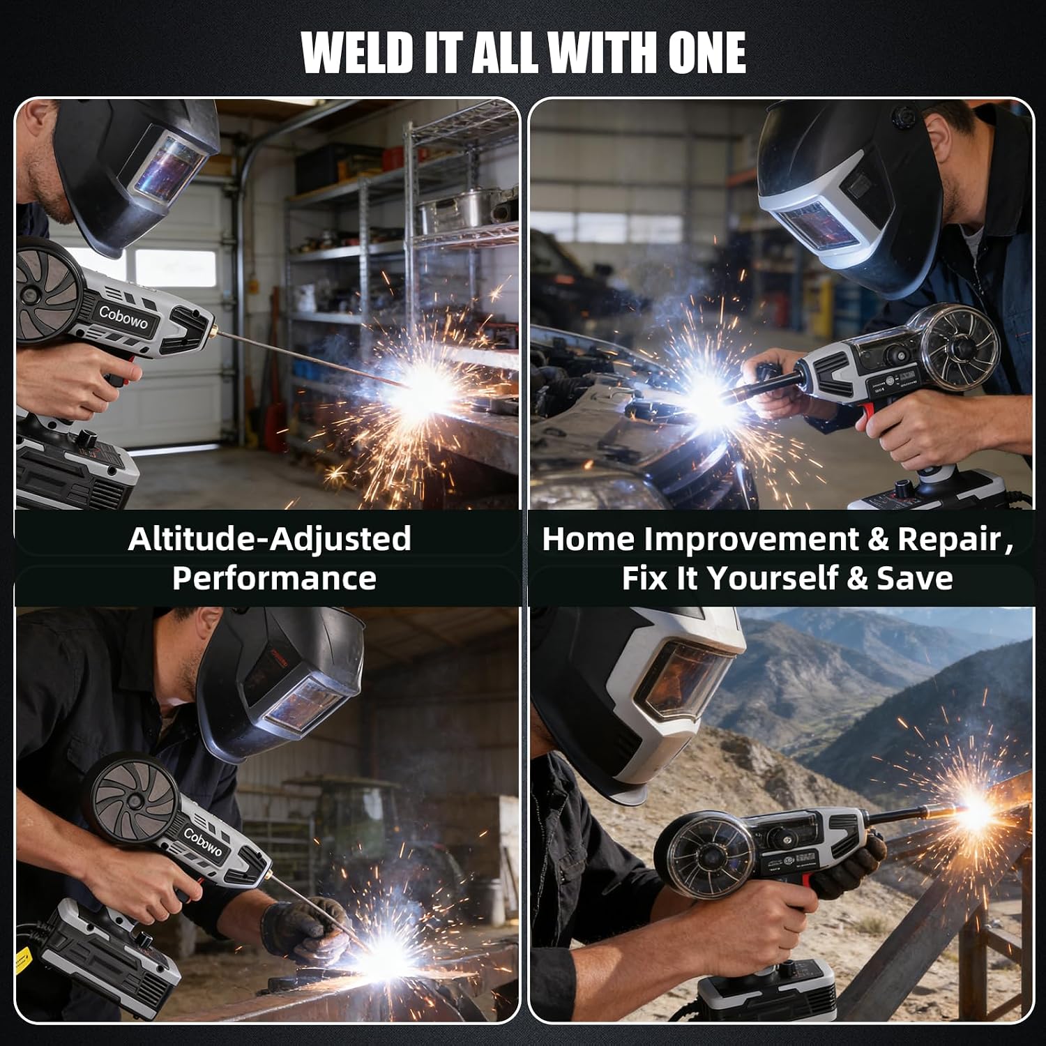 2 in 1 MIG and Stick Welder：250A MIG & MMA Welder 110V Flux Core IGBT Inverter Handheld Gasless Wire Feed Welder for Flux .032'/.040',Inverter ARC Welder Gun for 3/32'-1/8' Rod