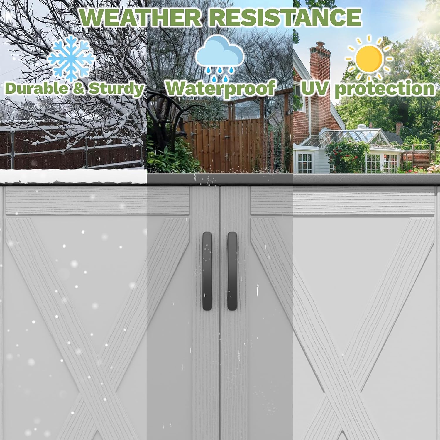 Devoko 50 Cu Ft Plastic Outdoor Storage Shed, Vertical Resin Storage Cabinet with Lockable Door, Durable Storage Shed for Patio Furniture, Pool Toys, Garden Tools, White, Shelf Not Included
