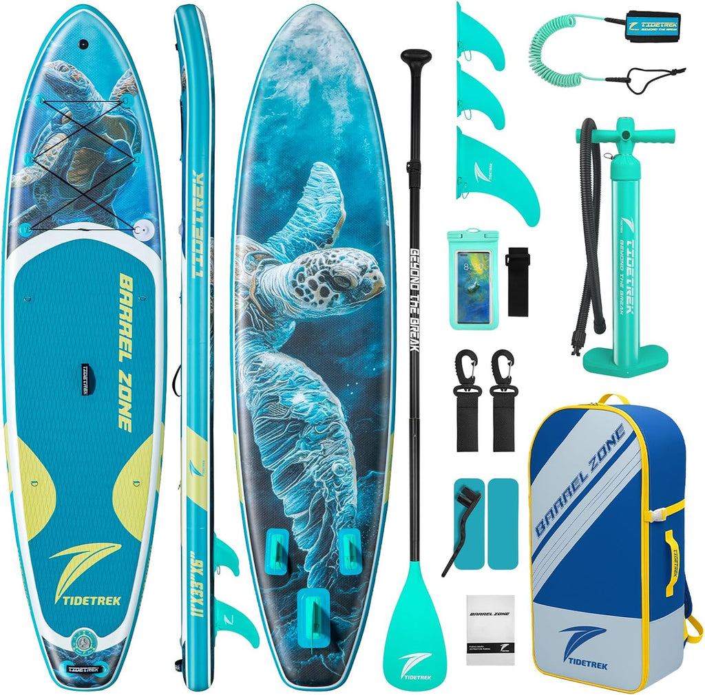 11'/11'6' x 33'/34' x 6' Inflatable SUP Paddle Board – Extra-Wide, Stable Stand Up Paddle Board with Premium Full Accessory Set for Adults & Youth