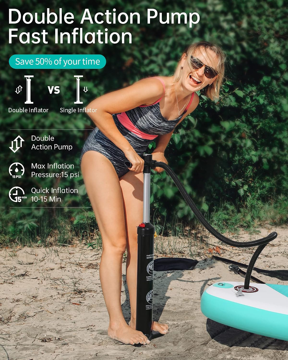 Inflatable Paddle Board Stand Up Paddle Board Inflatable Paddleboard SUP Board with Premium Full Accessories 120'x30'x6' for Youth & Adults Have Fun in Oceans, River and Lakes