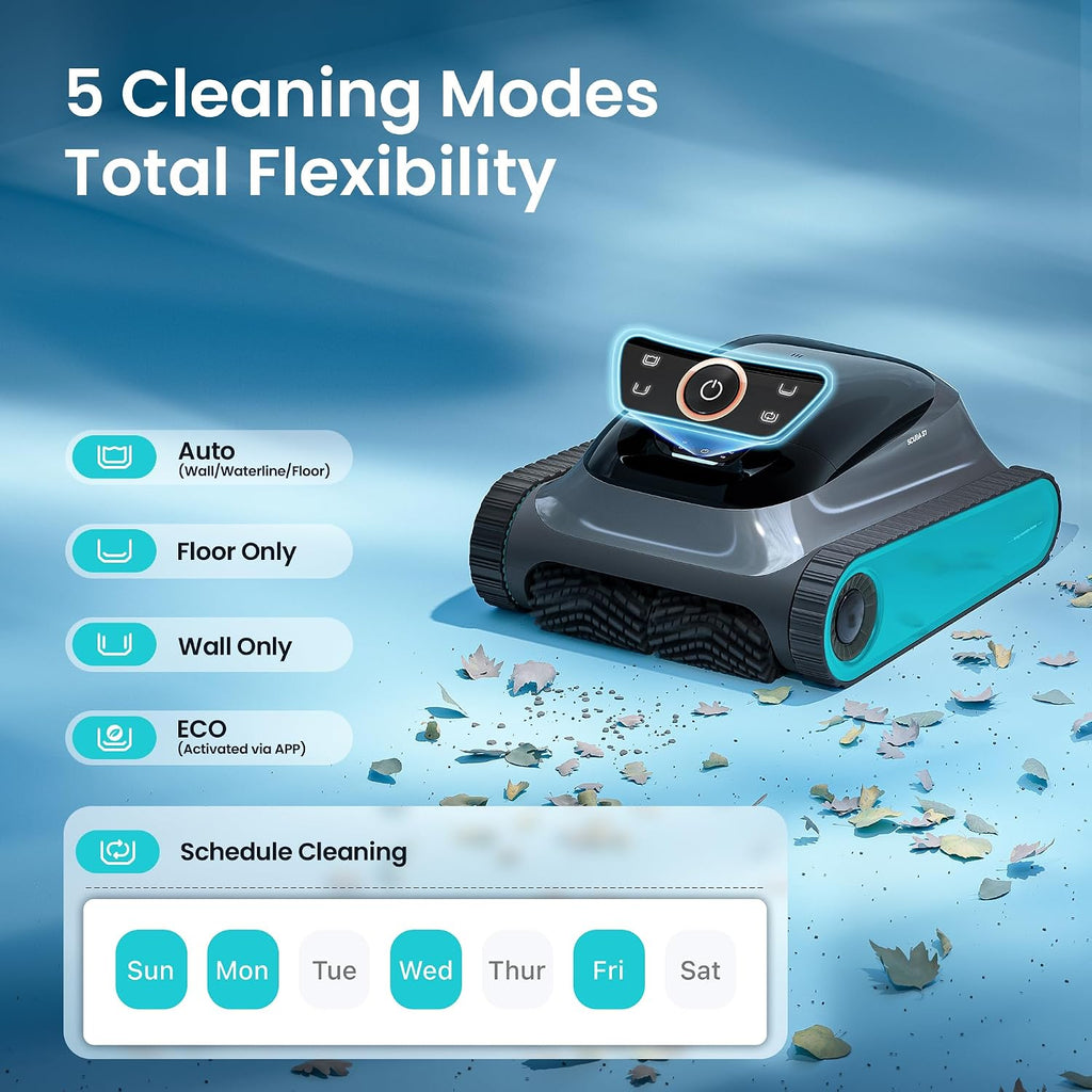 (2026 Upgrade) Aiper Scuba S1 Robotic Pool Cleaner, Weekly Custom Cleaning Plan, 270 Min Runtime, Smarter Navigation with 11 High-Precision Sensors, App Support-Blue（Renewed）