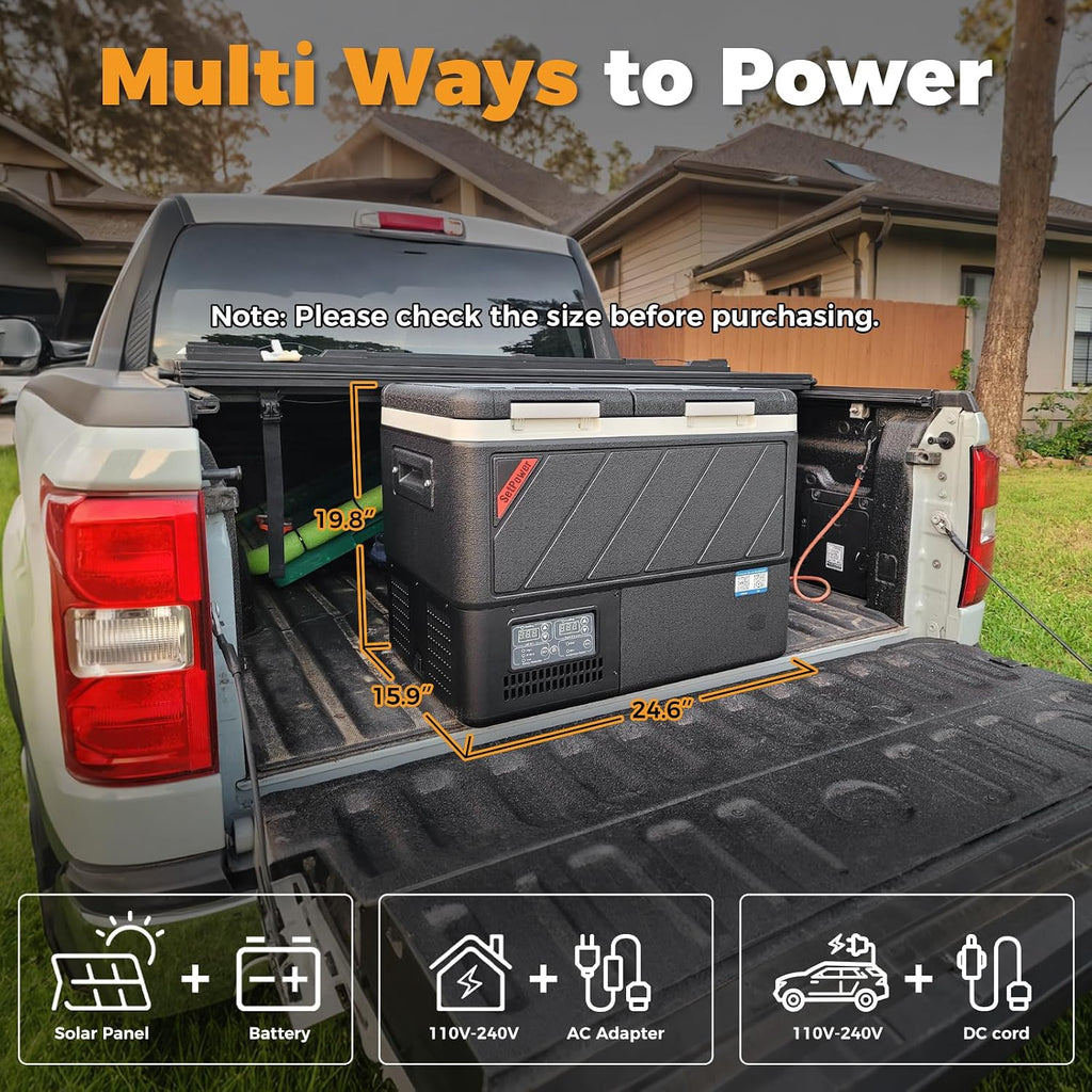 Setpower 12v Refrigerator with APP Control, 48QT Dual Zone 12V Fridge Freezer,Electric Coolers for vehicles ac/dc,Car Refrigerator 12v Portable Fridge for Car,SUV,Truck,RV,Camp,Travel,Road Trip,DT45