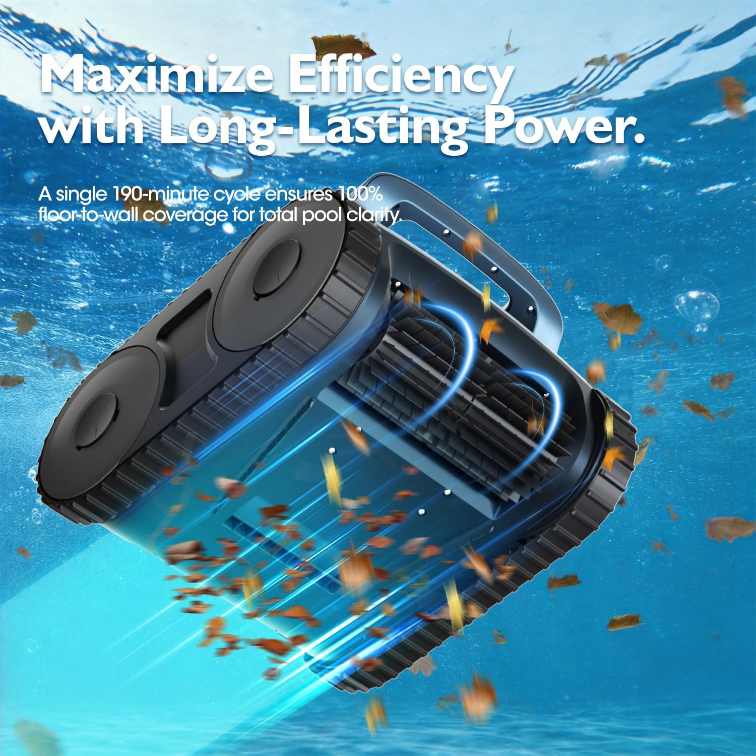 [2026 Release] Automatic Robotic Pool Vacuum for Inground & Above Ground Pools, Wall Climbing Pool Vacuum Cleaner, Cleans Floor, Walls, Waterline, Drain up to 2150 Sq. Ft., 190 Min
