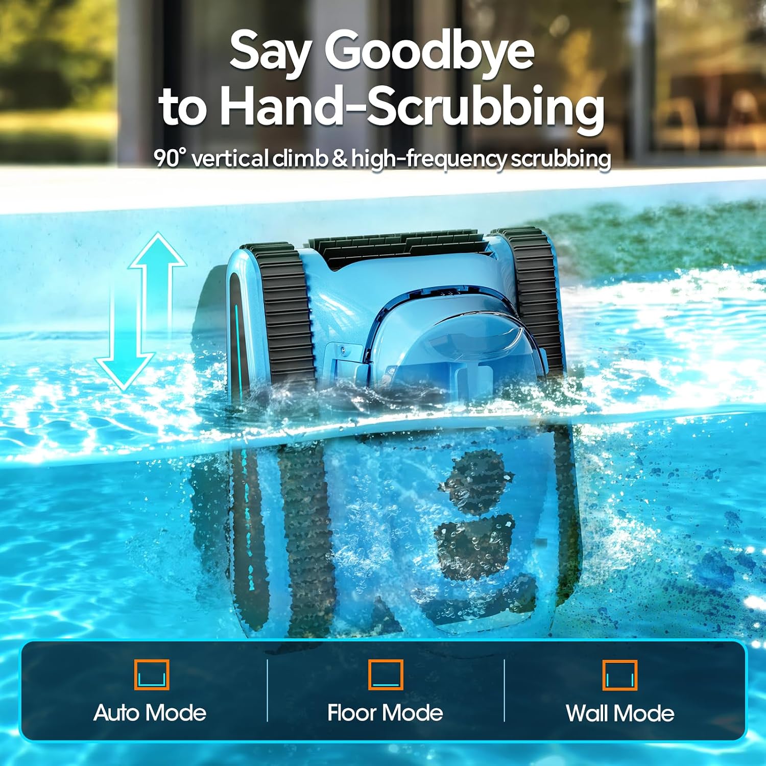 Pool Vacuum for Inground Pools & Above Ground Pool, Cordless Robotic Pool Cleaner with 180W Brushless Motor, 3-Hour Runtime, Wall-Climbing Pool Robot Scrubber for Pools up to 2150 Sq.Ft.