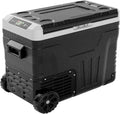 EUHOMY 12 Volt Refrigerator, 52QT(50L) Electric Cooler, Portable Freezer 12V/24V DC 100-240V AC, 12V Fridge -4℉~68℉, 12V Cooler with Wheels & 2 Baskets for Travel, Truck, Boat, Camping