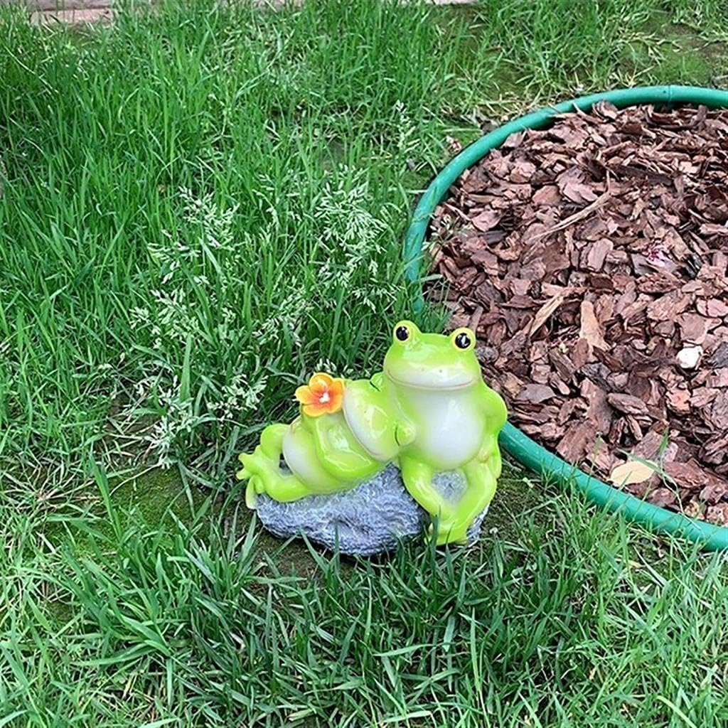 Sculpture Tabletop Statue 2pcs Couple Frog Statue Resin Sculpture Crafts Model Animal Statuette Outdoor Balcony Flower Pot Garden Pavilion Pond Decoration Gift