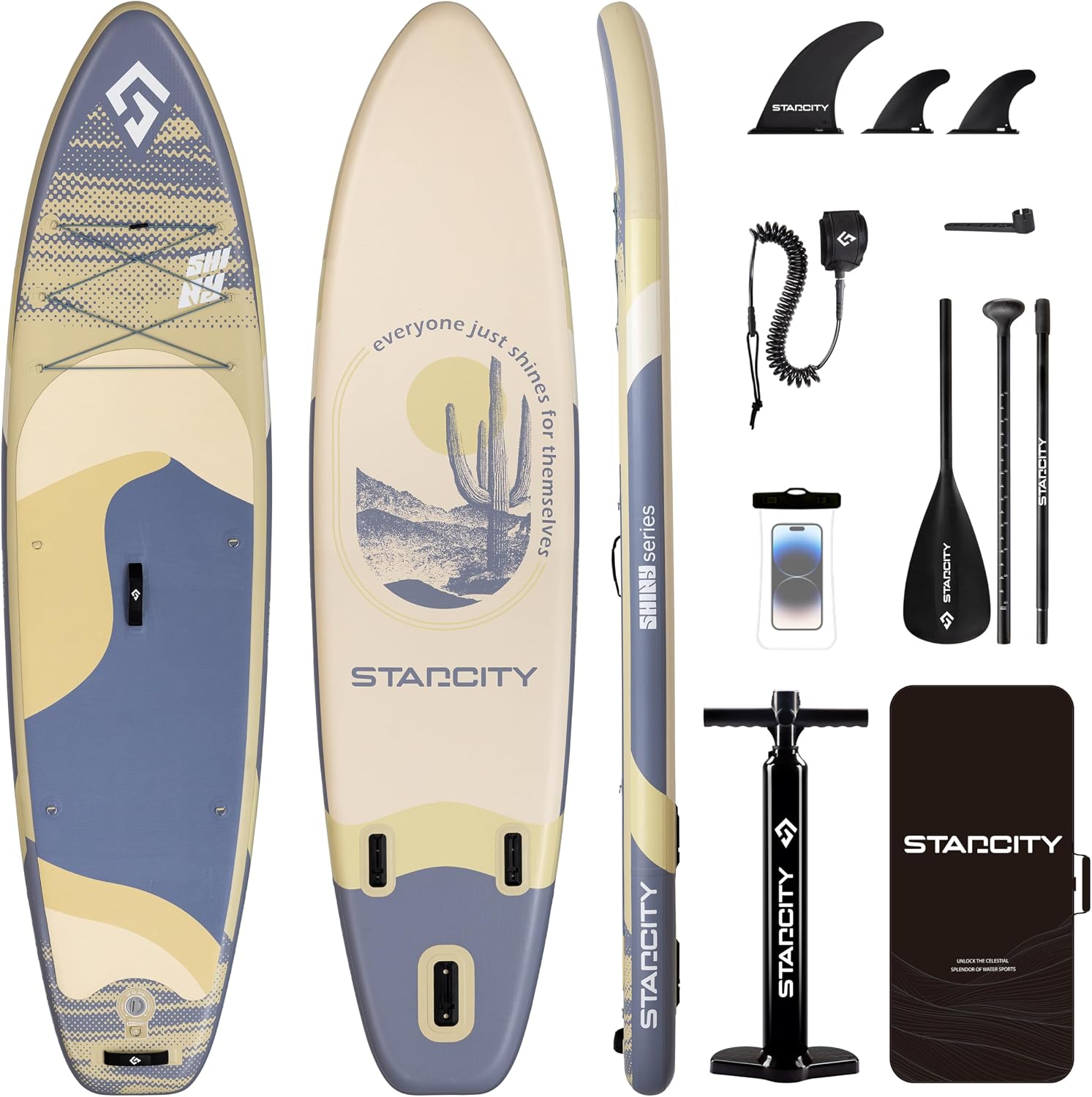 Starcity 11'x34*6' Blow Up Paddle Board, Inflatable Paddle Board, Spacious and Stable, Anti Slip and Easy to Operate, Large Size Suitable for Single Person/Family/Pet Use