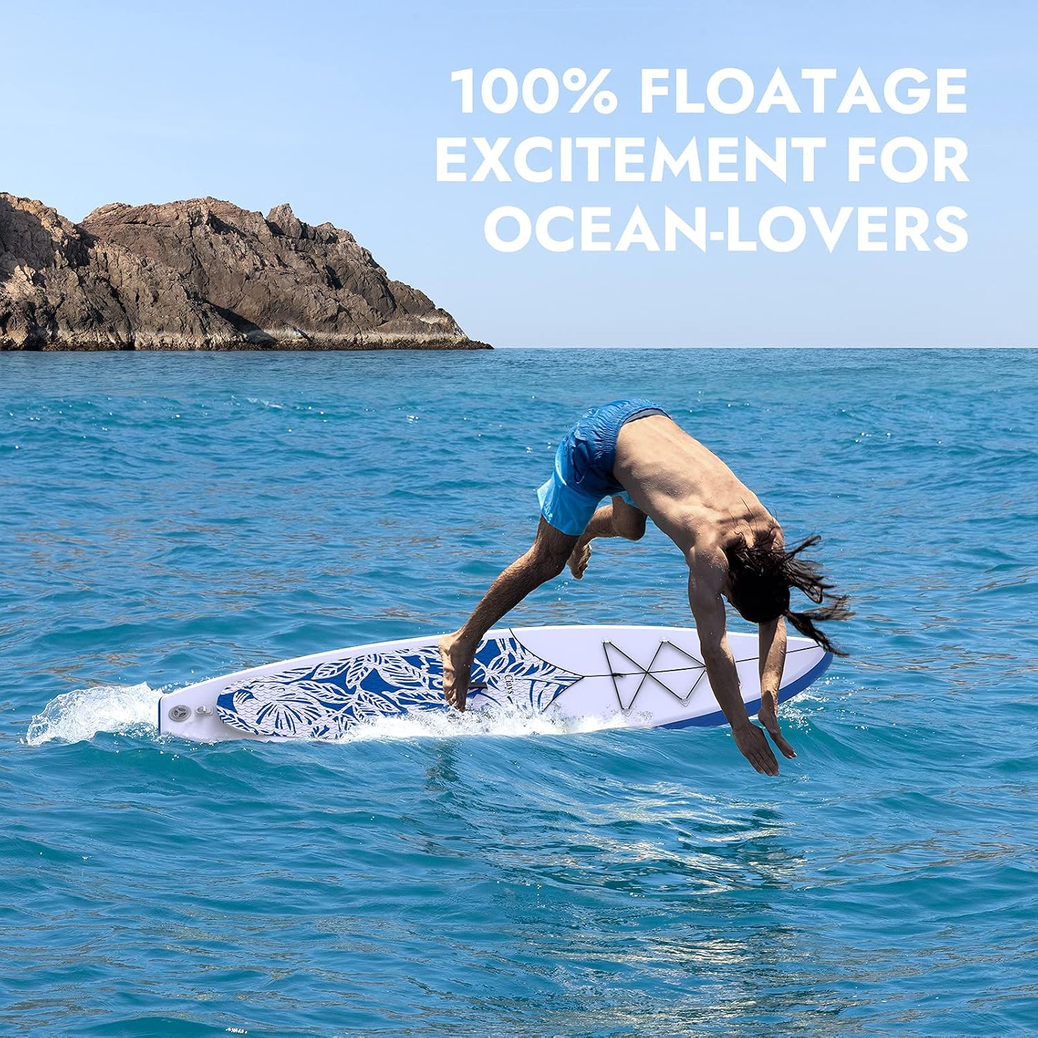 Ciays Inflatable Stand Up Paddle Board W SUP Accessories of Backpack, 2 Fins, 2 Bags, Leash, Floating Paddles and Double Action Hand Pump All-Around Paddleboard Perfect for Yoga, Tour, Fishing
