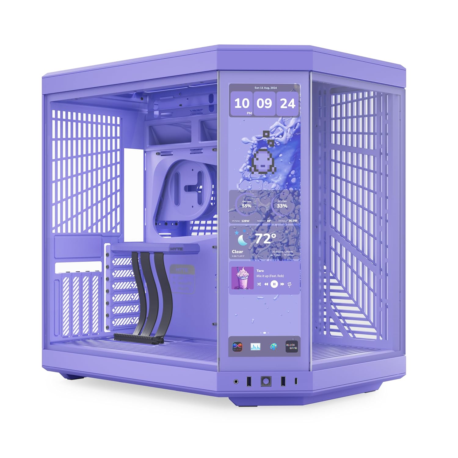 Hyte Y70 Touch Infinite Display Upgrade Screen Kit for PC Case - 14.9' IPS Display - 2.5K Resolution - 60Hz - 10-Point Touch - Taro Milk (Purple)