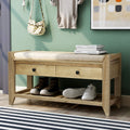 Harper & Bright Designs TREXM Shoe Rack with Cushioned Seat and Drawers, Multipurpose Entryway Storage Bench (Gray Wash)