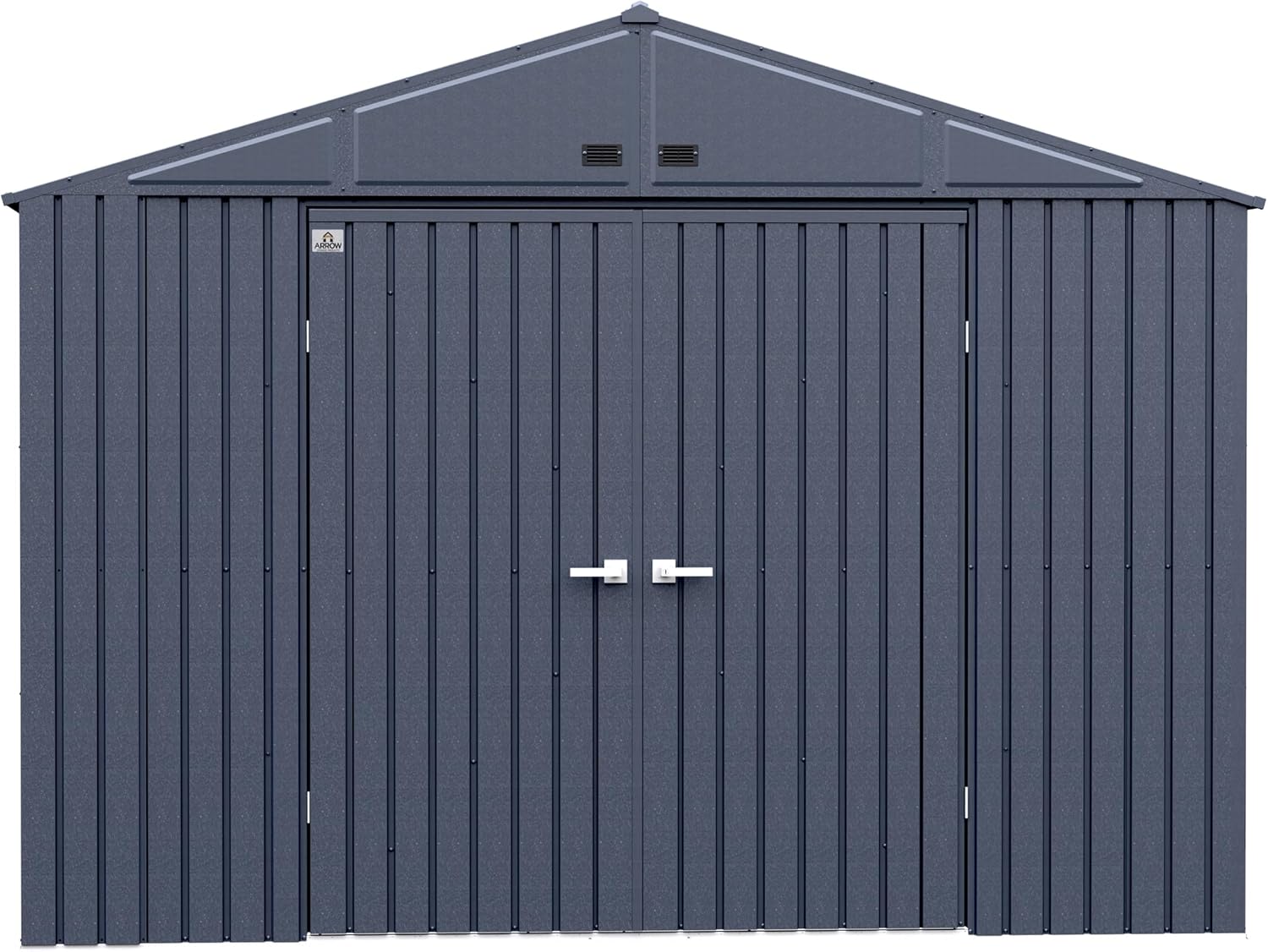 Arrow Shed Elite 10' x 12' Tall Outdoor Steel Storage Shed with High Gable and Lockable Doors Storage Building, Anthracite