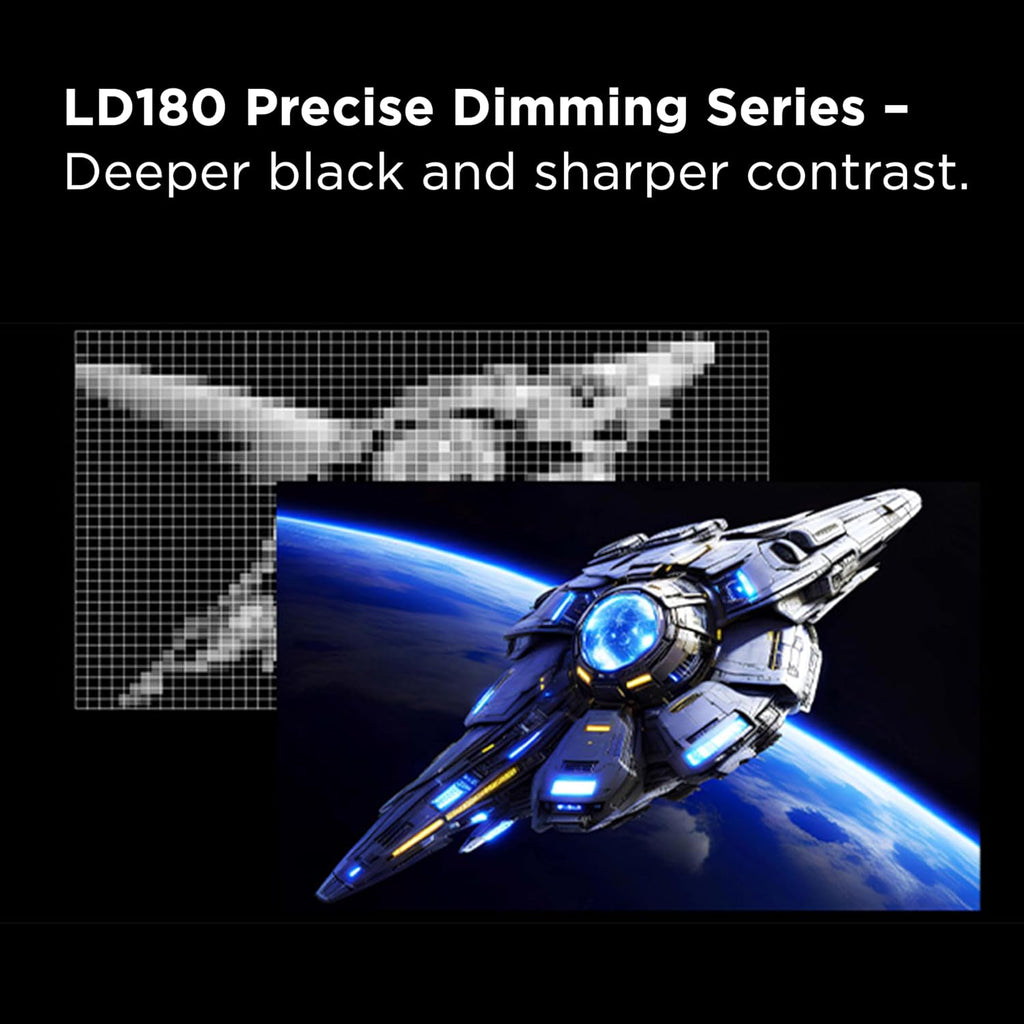 TCL 27' G64 Series QHD HDR QD-Mini LED Gaming Monitor (27G64, 2025 Model) Halo Control System, 180Hz Refresh Rate, LD180 Precise Dimming Series, HDR600 Brightness, 1ms, AMD FreeSync, NVIDIA G-SYNC