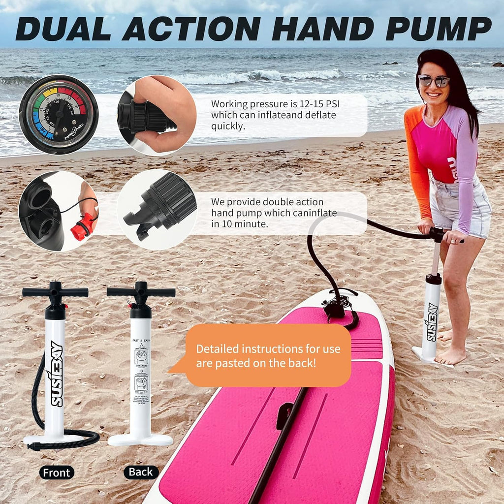 Inflatable Stand Up Paddle Board with SUP Accessories,Inflatable Paddle Boards for Adults & Youth, Anti-Slip EVA Deck,Wide Stance,Dual Action Pump,108L Backpack