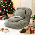 Floor Chair with Back Support, Folding Sofa Chair with 5 Adjustable Position, Plush Floor Gaming Chair, Meditation Chair for Lazy Boys, Human Dog Bed for Living Room, Bedroom, Lounge, Green
