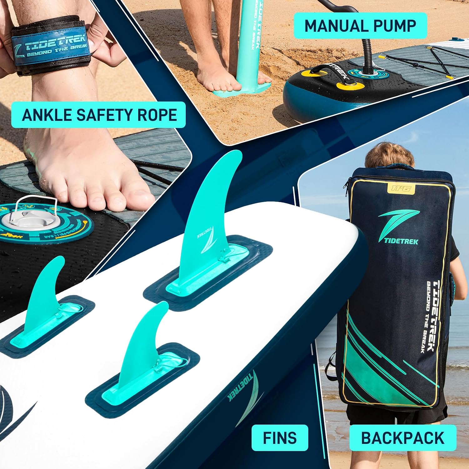 11'6' Inflatable Stand Up Paddle Boards, Premium SUP Accessories, Non-Slip Comfort Deck for Youth & Adults