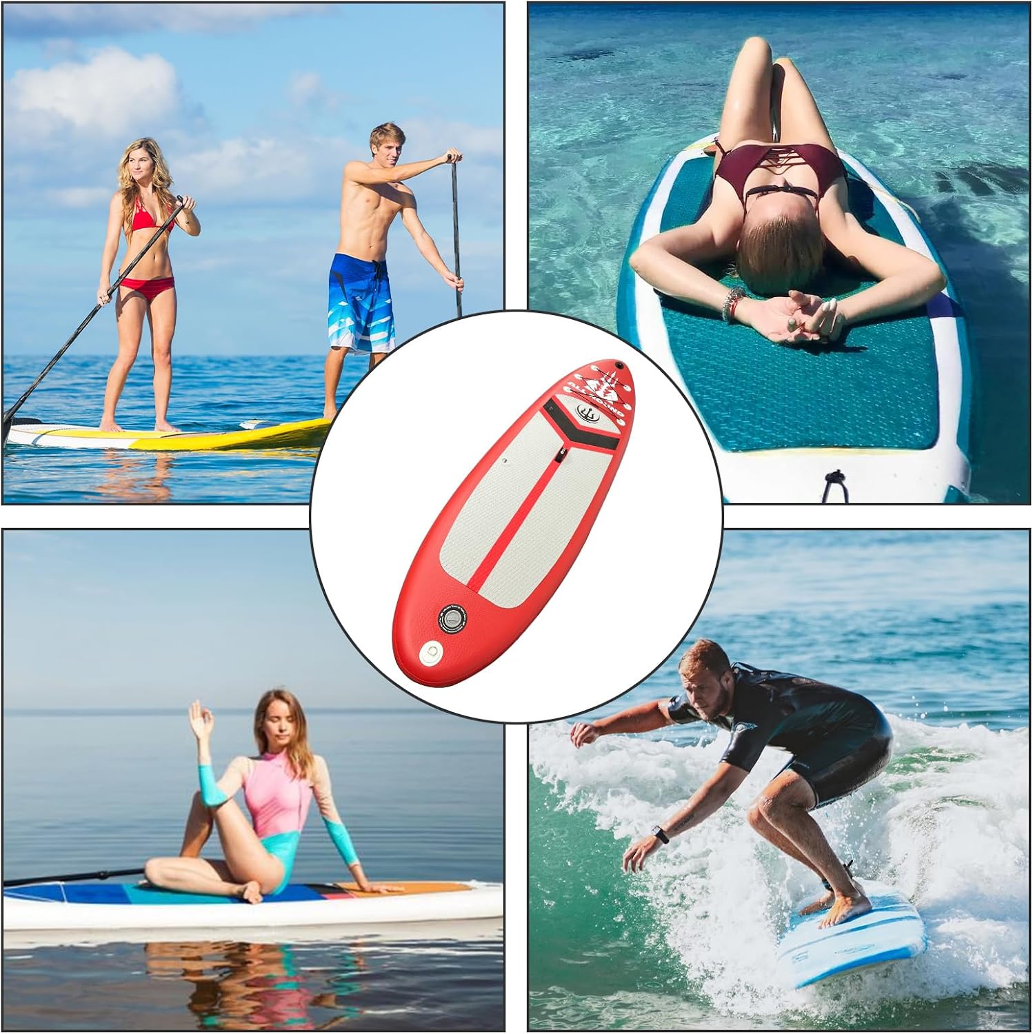 GarveeLife Inflatable Stand Up Paddle Board,10 ft 6 in Upgrade Version Blow Up Paddle Boards for Adults with Free Premium Sup Accessories & Backpack, Adjustable Paddle, Fins, Hand Pump