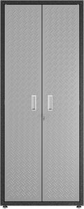 Manhattan Comfort Fortress Collection Modern Designed Durable Tall Storage Standing Garage Cabinet Great For Tools and Supplies, Stainless Steel