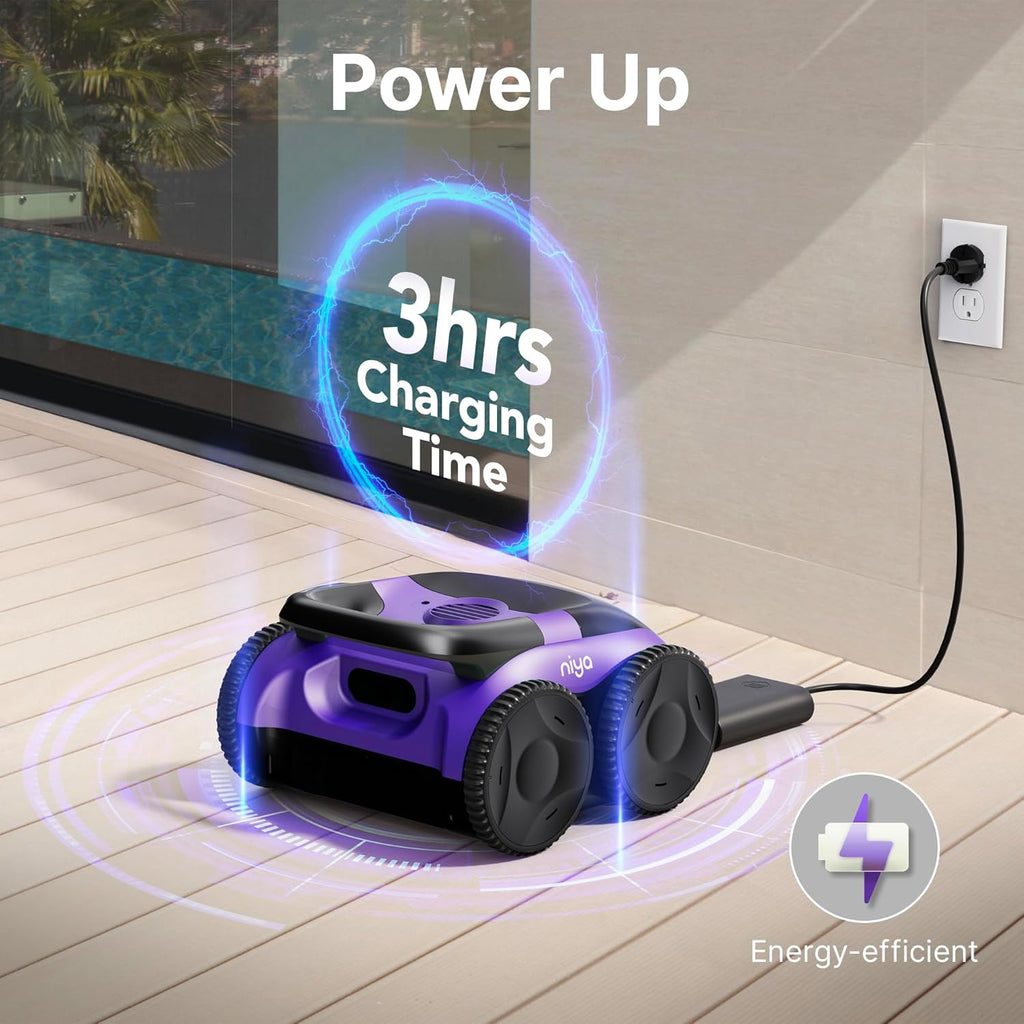 Niya Sonar 20 Cordless Robotic Pool Cleaner from The Creators of Dolphin, Ideal for Above/Inground Pools, up to 26 FT in Length, Floor Cleaning Only