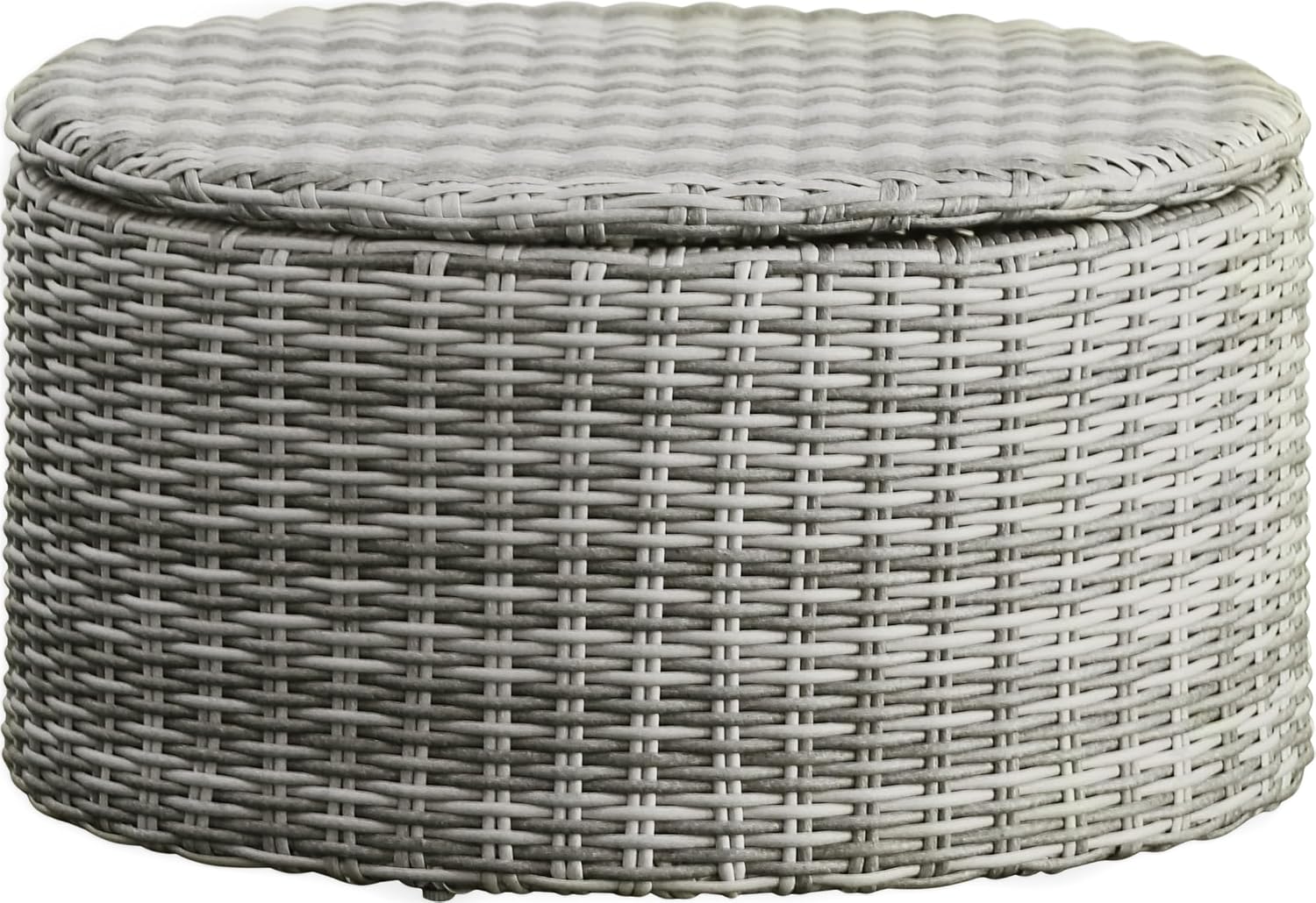 Elle Decor Vallauris Patio Outdoor Furniture Collection, Premium All Weather Wicker, Storage Coffee Table, Gray