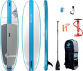 Boardworks SHUBU Riptide Inflatable Stand-Up Paddle Board (iSUP) | SUP Package Includes Three Piece Paddle, Carry Bag and Pump (SUP) Complete Kit | 10'6', Blue/White/Grey