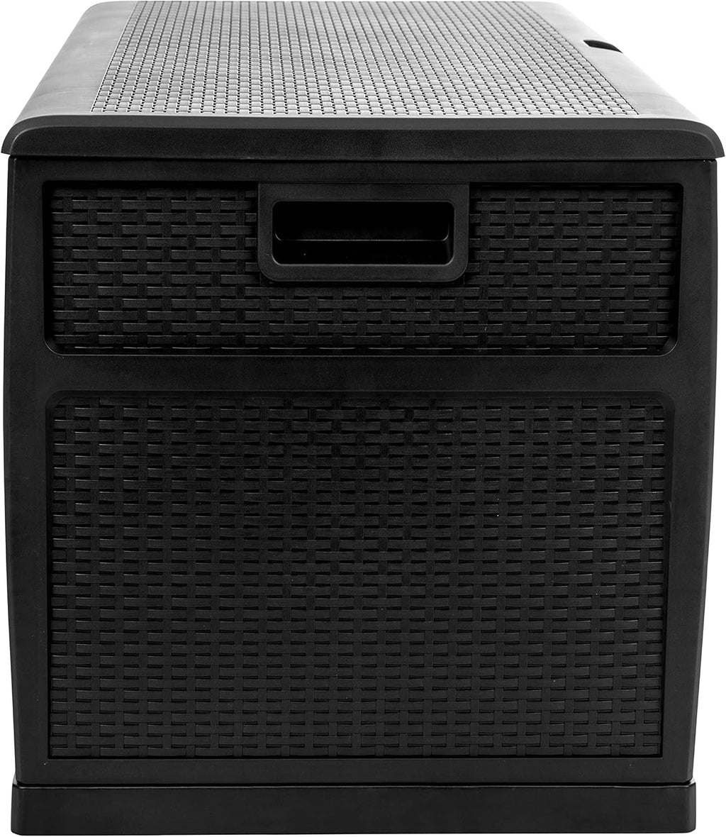Flash Furniture 120 Gallon Plastic Deck Box - All-Weather Patio Storage and Organization for Throw Pillows, Pool Toys or Garden Tools