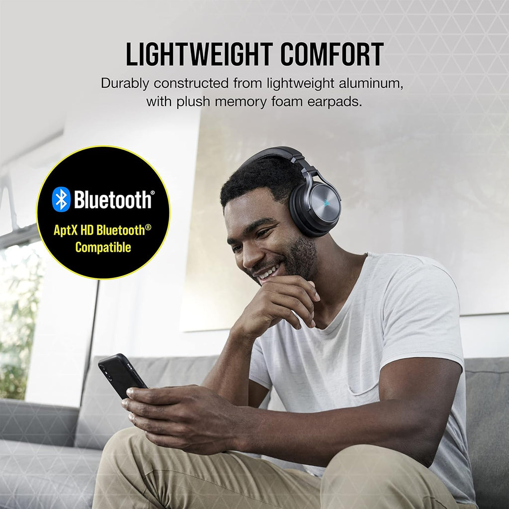 Corsair CORSAIR Virtuoso RGB Wireless XT High-Fidelity Gaming Headset with Bluetooth and Spatial Audio - Works with Mac, PC, PS5, PS4, Xbox Series X/S - Slate (Renewed)