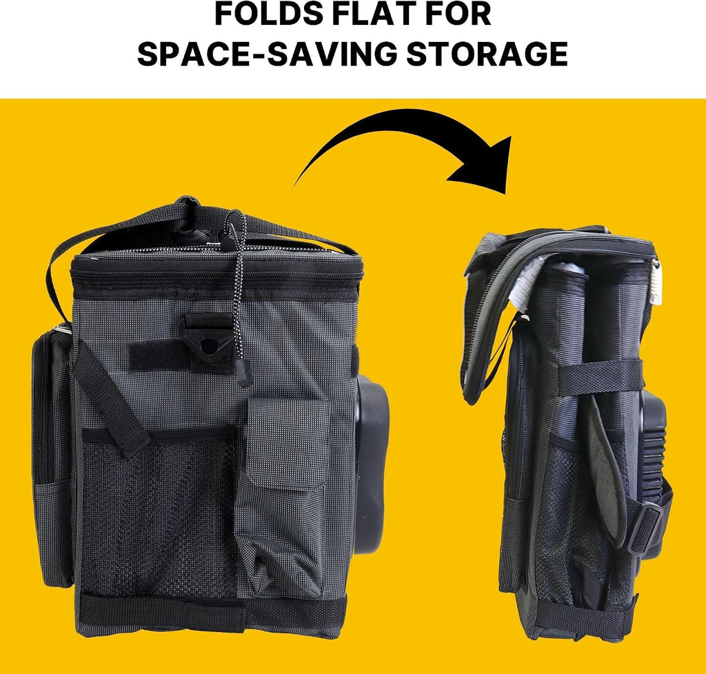 Koolatron Electric Portable Cooler Plug in 12V Car Cooler Bag, 14 qt (13 L) Black/Gray Soft-Sided No Ice Thermo Electric Portable Fridge for Camping, Adjustable Shoulder StrapTravel Road Trips.