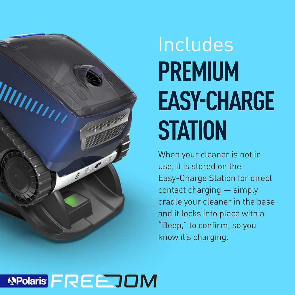 Polaris Freedom Cordless Robotic Pool Cleaner, Cable-Free for All In-Ground Pools up to 50ft, Four Cleaning Modes & Intelligent Cleaning Technology