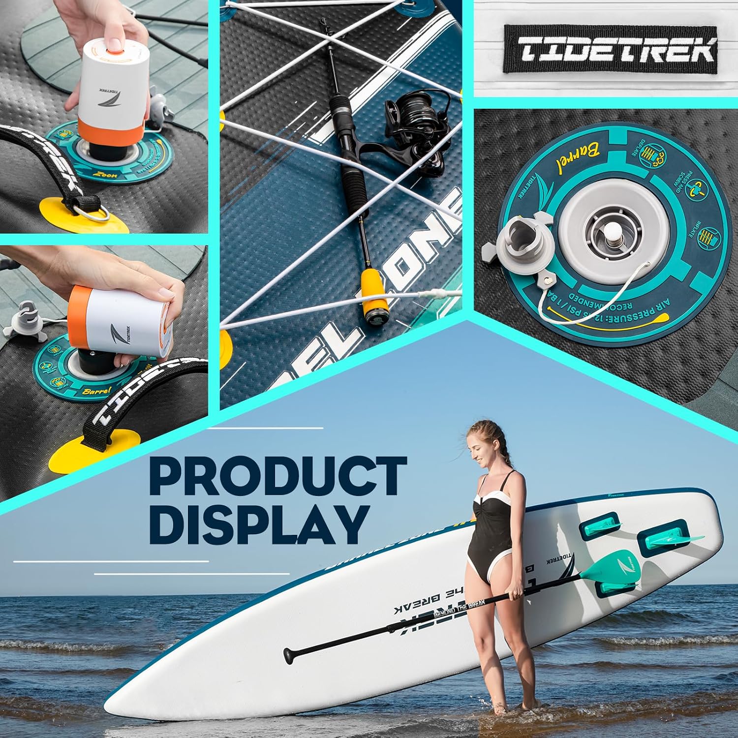 11'6' Inflatable Stand Up Paddle Boards, Premium SUP Accessories, Non-Slip Comfort Deck for Youth & Adults