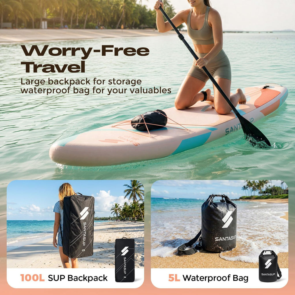 10'6'/11'Wide Inflatable Stand Up Paddle Board for Adults & Youth of All Skill Levels, with Premium SUP Paddleboard Accessories, Anti-Slip EVA Deck