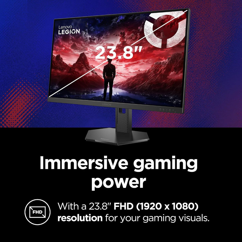 Lenovo Legion 24-10 Gaming Monitor - 23.8' IPS FHD Display - 240Hz - 0.5ms MPRT - AMD FreeSync Premium - HDR10 - Ergonomic LTPS Stand - HDMI 2.1 and DisplayPort 1.4 - Raven Black