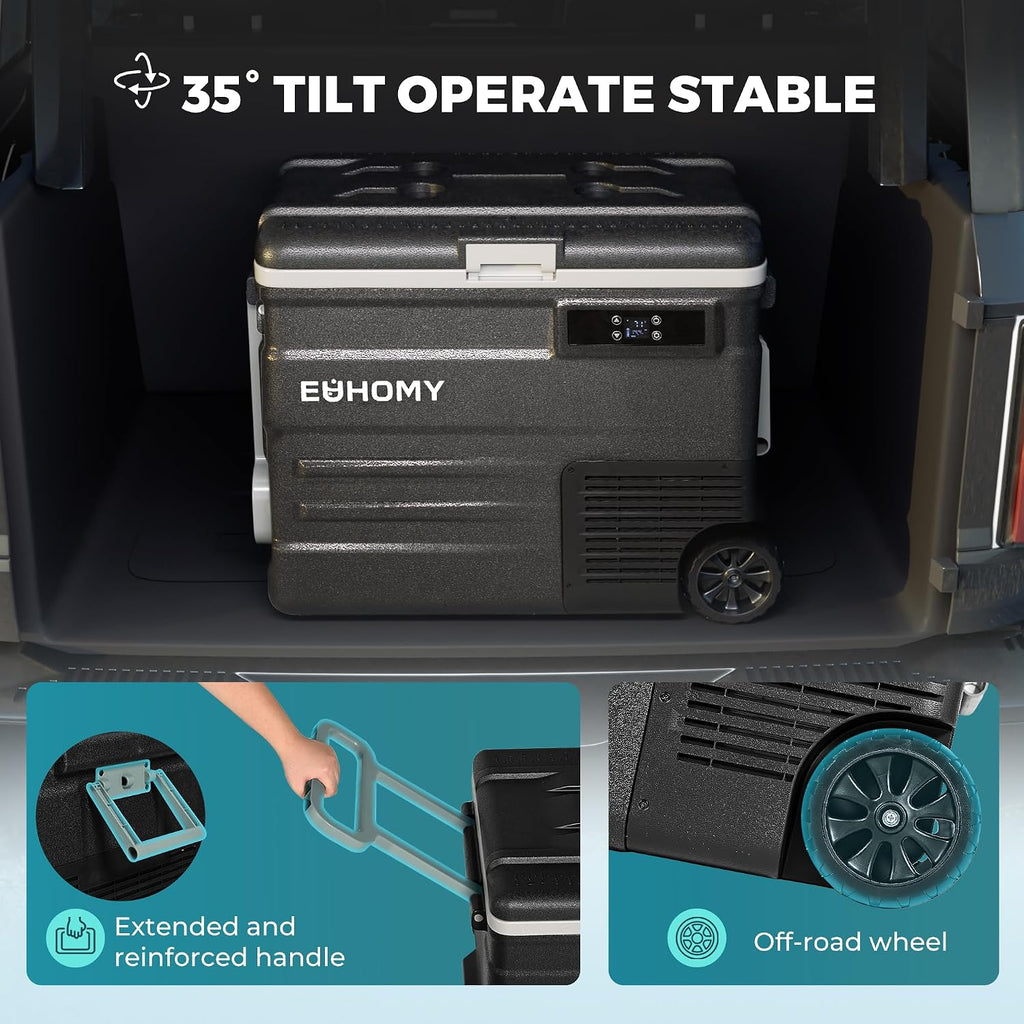 EUHOMY 12 Volt Refrigerator, 59QT(55L) 12V Fridge APP Control, Electric Cooler 12/24V DC 110-240V AC, Car Refrigerator 0℉~68℉, 12 Volt Cooler for Camping, Trip, Truck, Boating, Outdoor