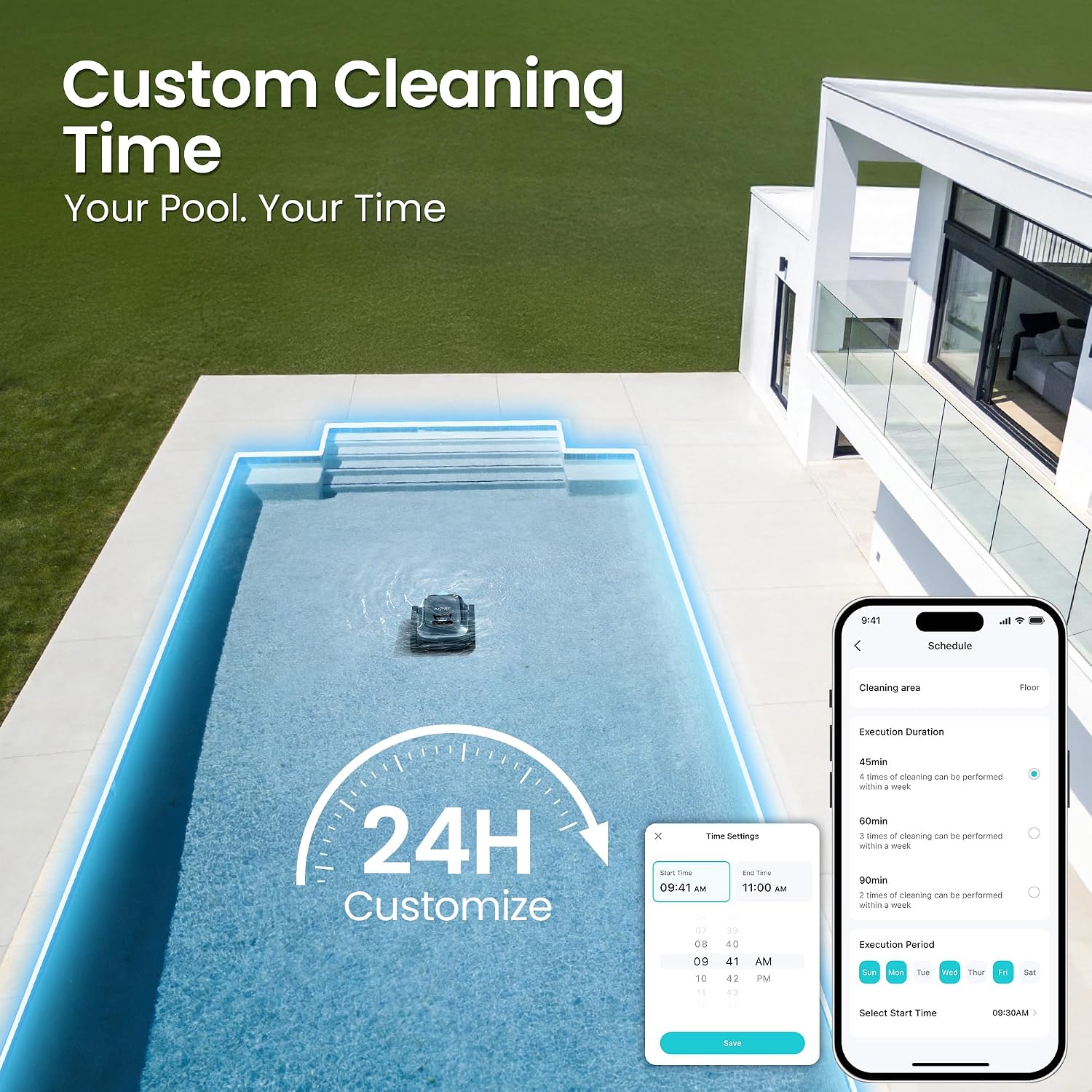 (2026 Upgrade) Aiper Scuba S1 Robotic Pool Cleaner, Weekly Custom Cleaning Plan, 270 Min Runtime, Smarter Navigation with 11 High-Precision Sensors, App Support-Blue（Renewed）