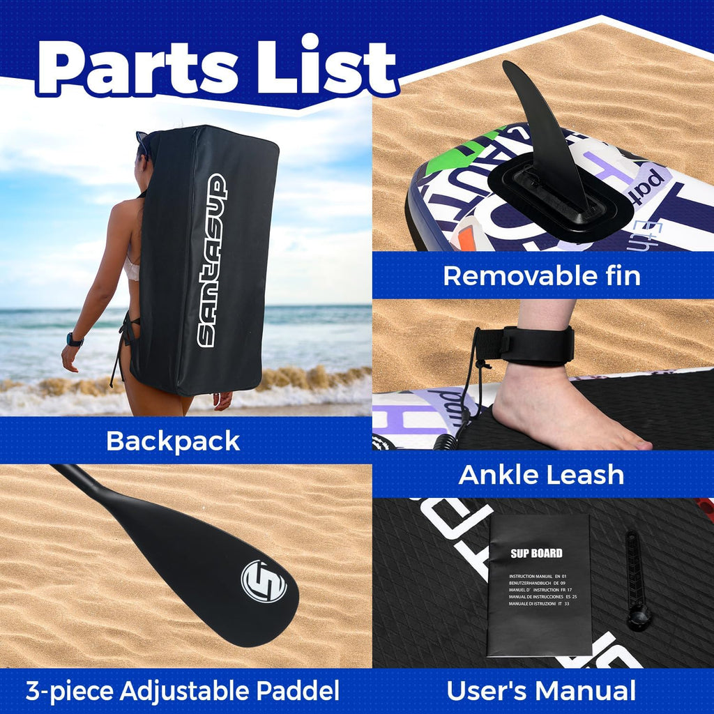 10'6'/11'Wide Inflatable Stand Up Paddle Board for Adults & Youth of All Skill Levels, with Premium SUP Paddleboard Accessories, Anti-Slip EVA Deck