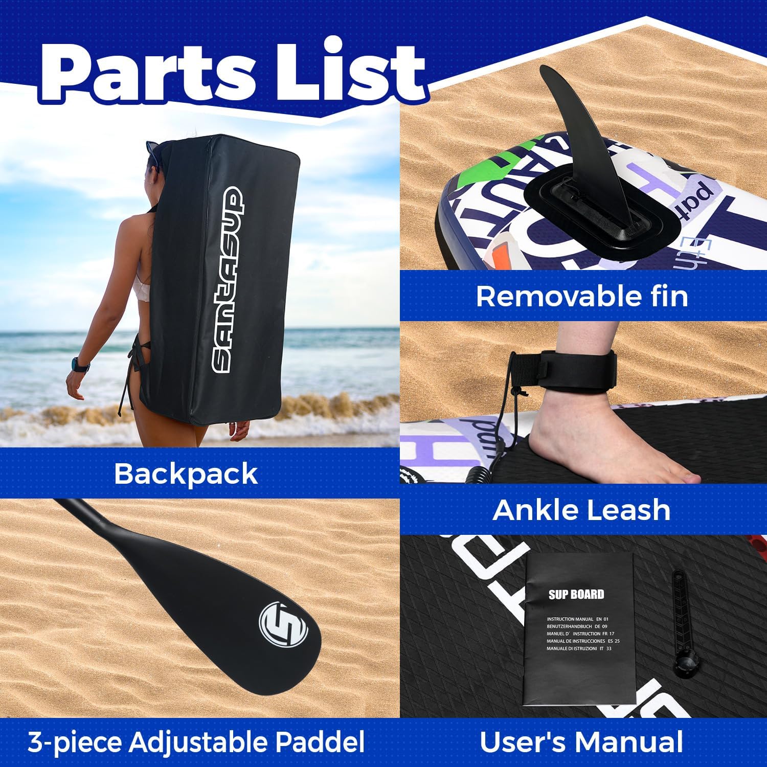 10'6'/11'Wide Inflatable Stand Up Paddle Board for Adults & Youth of All Skill Levels, with Premium SUP Paddleboard Accessories, Anti-Slip EVA Deck