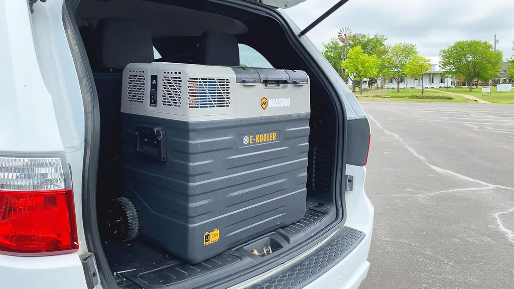 Massimo Motor E-Kooler AC/DC Travel Cooler Fridge for Vehicle RV Boat Fishing Camping, Iceless Electric, Portable Freezer Fridge APP Control