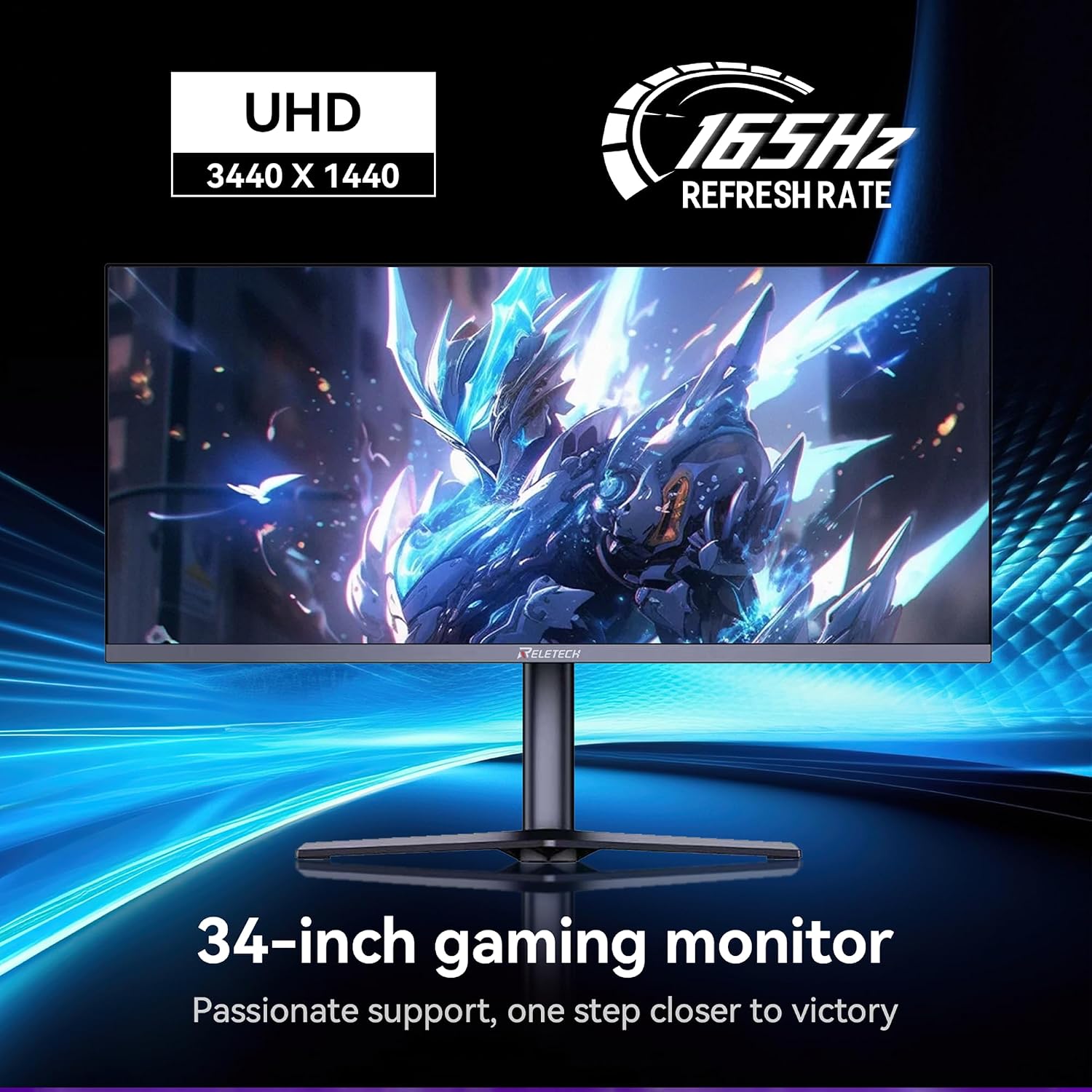 34 Inch Curved Ultrawide Gaming Monitor,21:9 WQHD (3440x1440) 165Hz 1ms 1500R Curved Monitor, 120% sRGB, Support Freesync,2 HDMI & 2 DP, Equipped with LED Backlight, VESA Mount (G34WQ)
