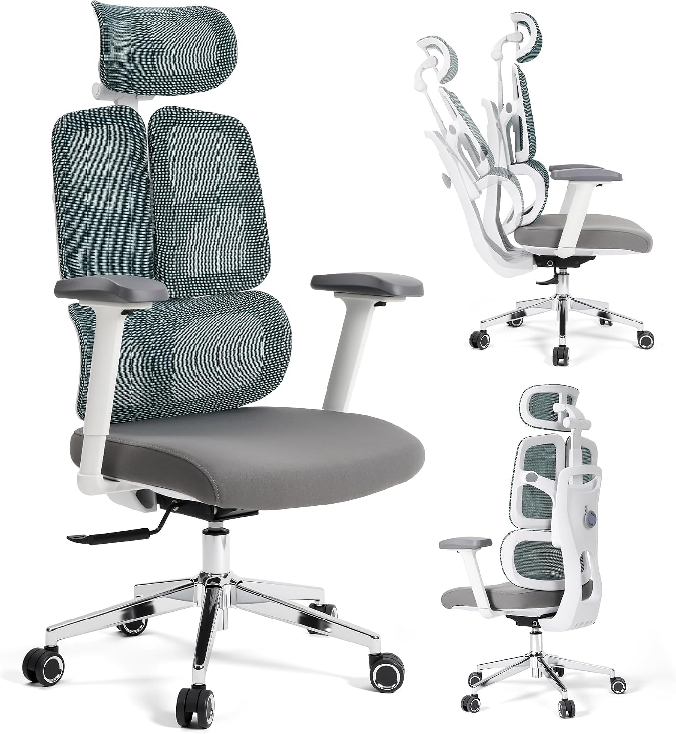 Ergonomic Office Chair 500 LBS Home Mesh Office Chair Comfortable Gaming Desk Chairs Adjustable 90-125° Tilt Rolling Computer Chairs with Wheel 3D Armrest