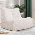 Bean Bag Chair Big Sofa Beanbag Chair for Adults Fireside Chair Bean Bag Lounger with Memory Foam Filled for Home,Apartment or Gaming Venue(White Teddy)