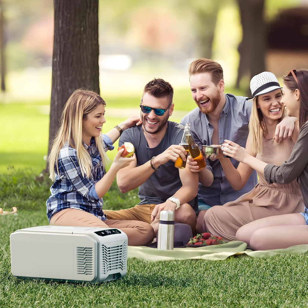 Antarctic Star Car Refrigerator, 12 Volt Car Fridge, 16 QT Portable Freezer Compressor Electric Cooler For Car, Control Panel with Lock, -4℉-68℉ 12V DC & 100V AC for Car/RV/Camping/Travel