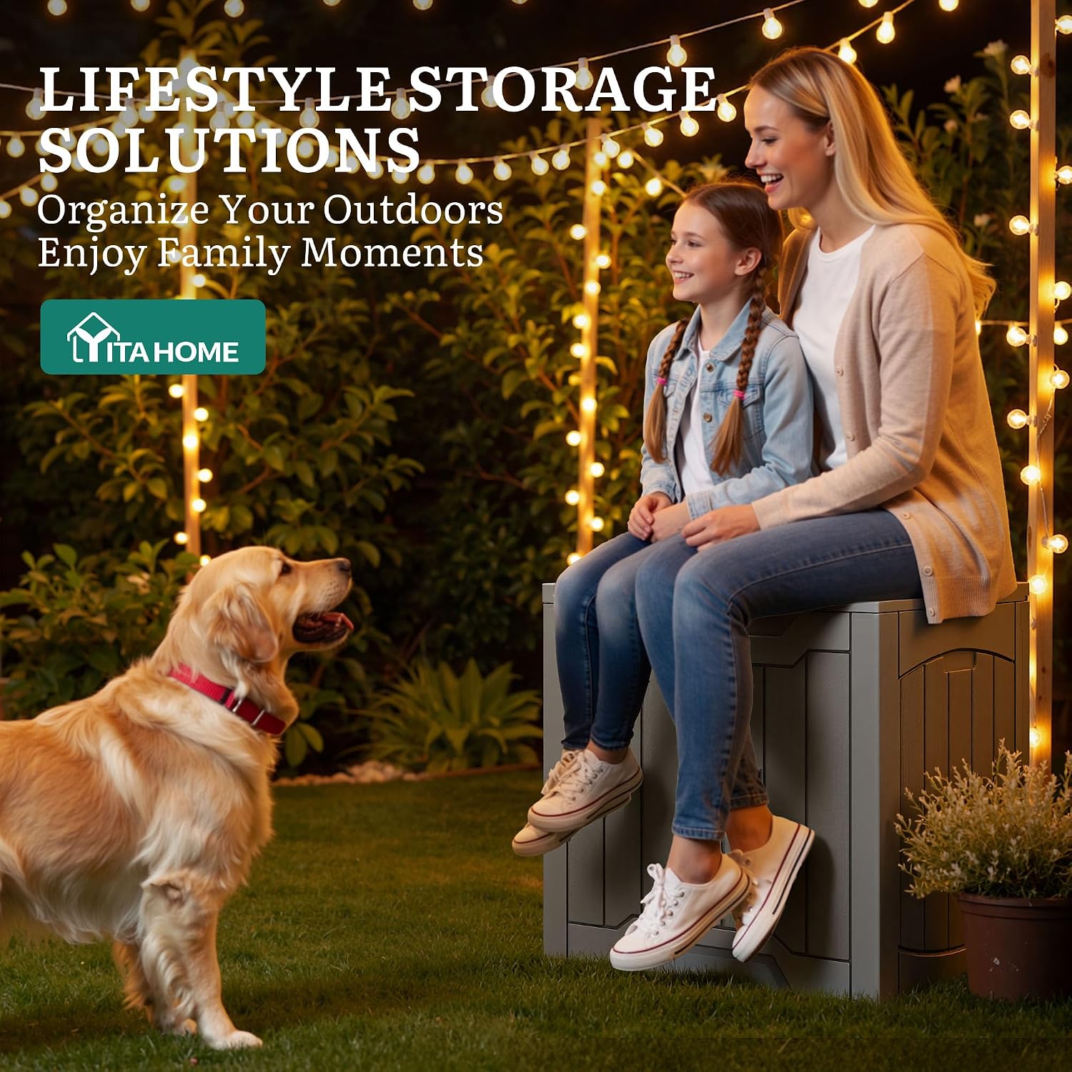 YITAHOME 31 Gallon Deck Boxes Set of 4, Lockable Outdoor Storage Bins for Patio Cushions, Garden Tools, Weather-Resistant Resin Storage Solution, Taupe