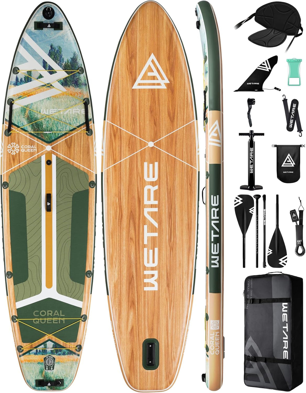 11'6'x35' Inflatable Paddle Board, 450lbs Extra Wide Stand Up Sup Board for Adults, Blow Up Paddleboard Kayak Non-Slip Stable Deck Boat for Yoga Fishing Surf