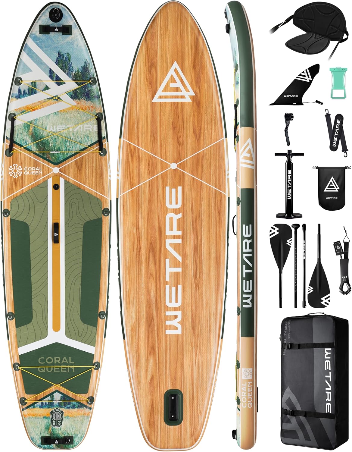 11'6'x35' Inflatable Paddle Board, 450lbs Extra Wide Stand Up Sup Board for Adults, Blow Up Paddleboard Kayak Non-Slip Stable Deck Boat for Yoga Fishing Surf