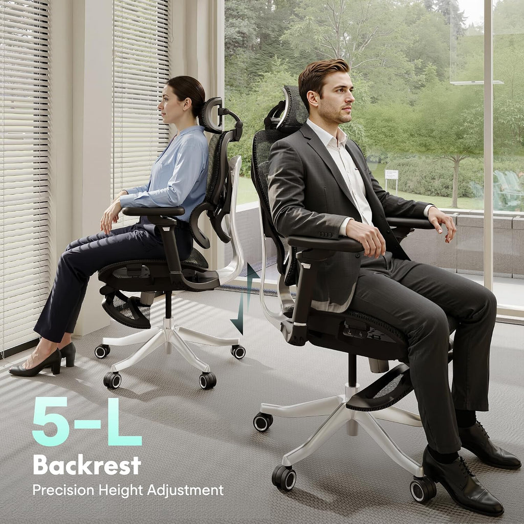 FLEXISPOT ErgoX Max Ergonomic Office Chair with footrest Black - Aluminum Alloy Frame & Base, 661 lb Capacity, 5D Armrests, 4D Adaptive Lumbar & 4D Headrest 1