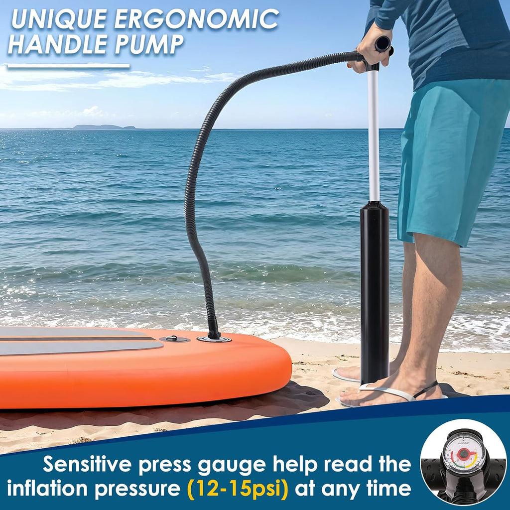 TLSUNNY 11FT Inflatable Stand Up Paddle Board, 3 Fins Paddleboard with Full SUP Accessories for All Skill Levels, Portable Two-Way Hand Pump and Carry Bag, 400LBS
