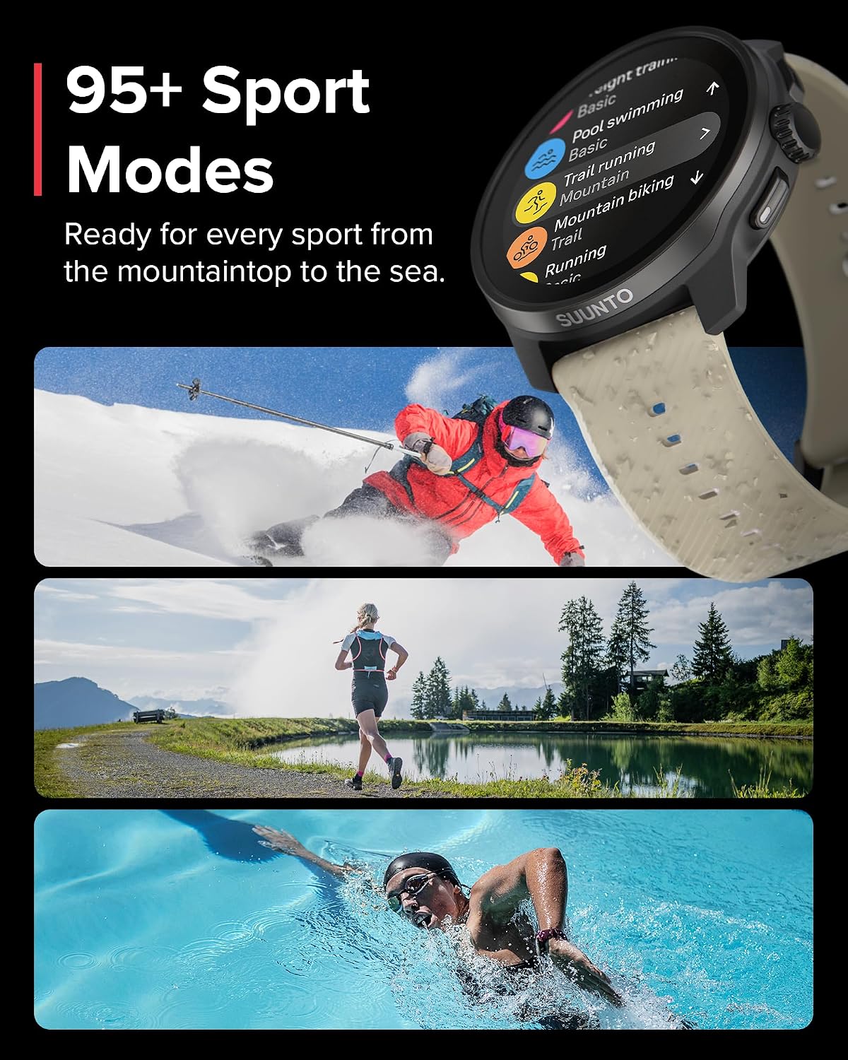 SUUNTO Race S GPS Sports Watch, 1.32' AMOLED Touchscreen w/Crown, 13 Days Battery Life, Training & Sleep Health Tracking, Dual-GNSS, 32GB Global Offline Maps, Lightweight for Running, Gravel Gray